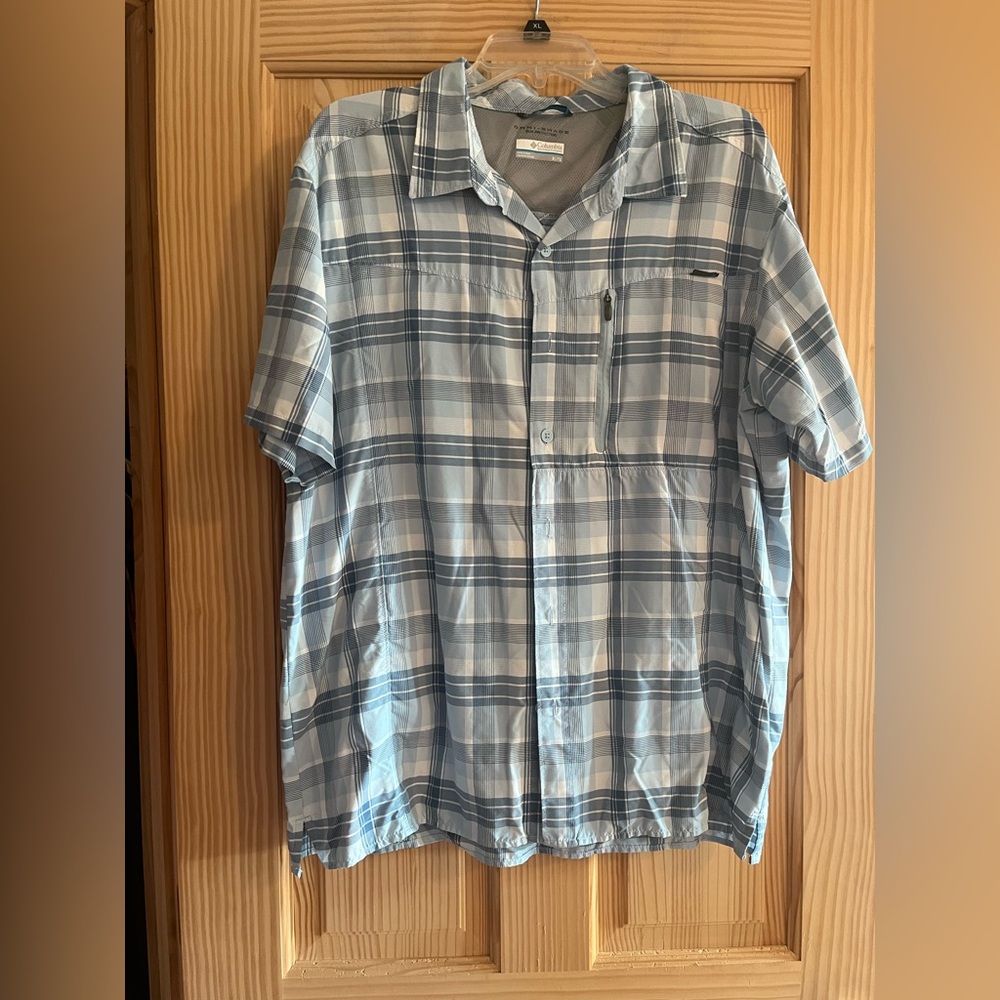 Columbia short-sleeve‎ button-down plaid shirt size XL